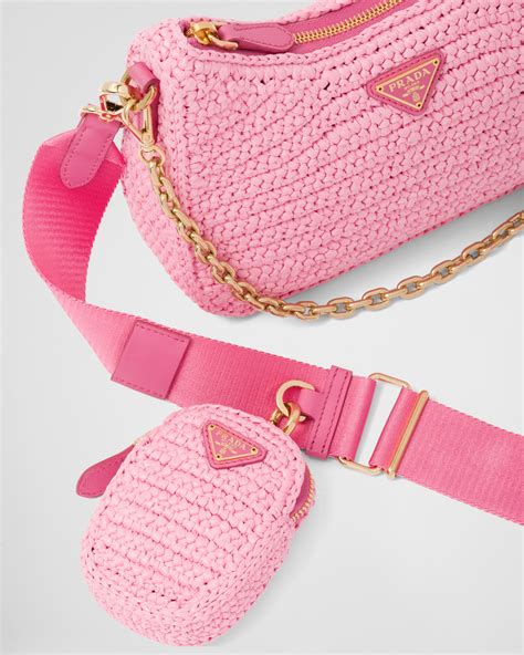 prada raffia pink bag|Prada raffia crossbody bag.